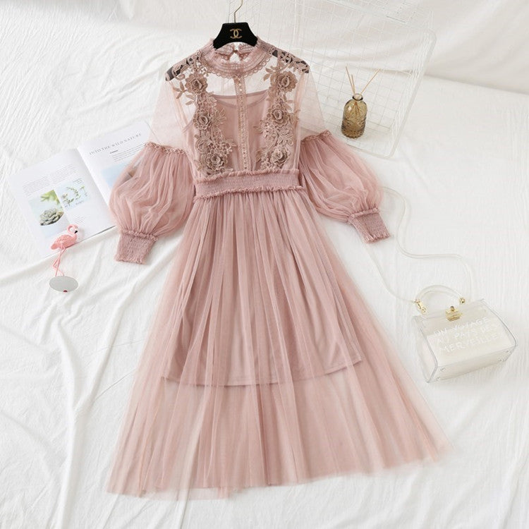 Embroidered Mesh Dress | Ajanka Inc.