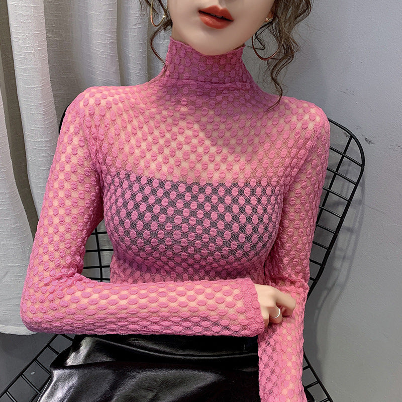 Women's Lace Turtle Neck Top
