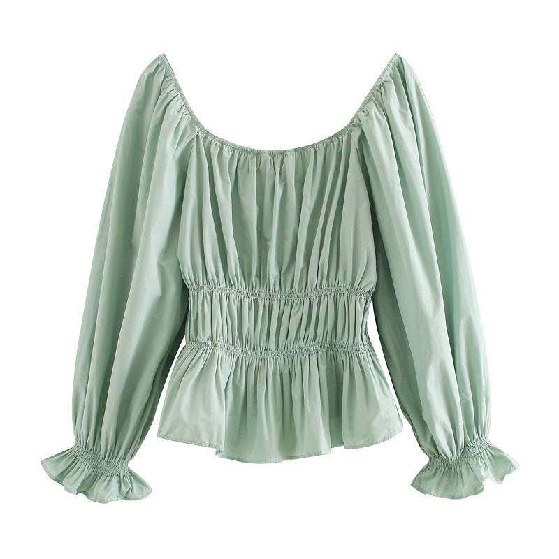 Square Neck Puff Sleeve Shirt