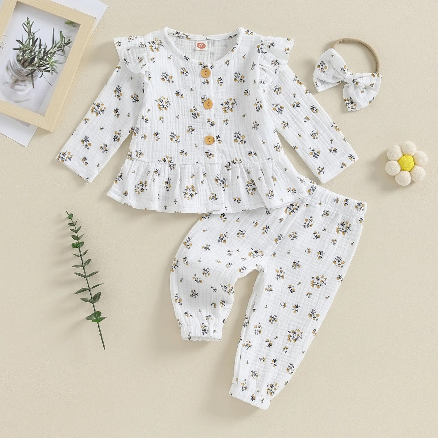 Girl's Cotton Double-layer Suit Playsuit