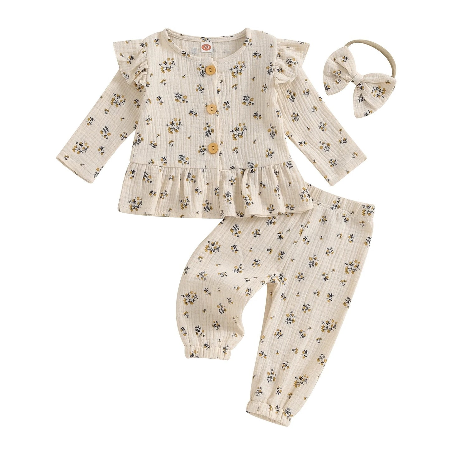 Girl's Cotton Double-layer Suit Playsuit