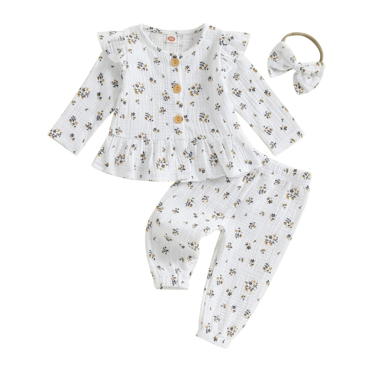 Girl's Cotton Double-layer Suit Playsuit