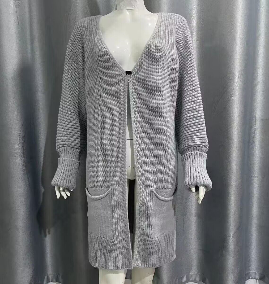 Mid-length Knitted Sweater Coat