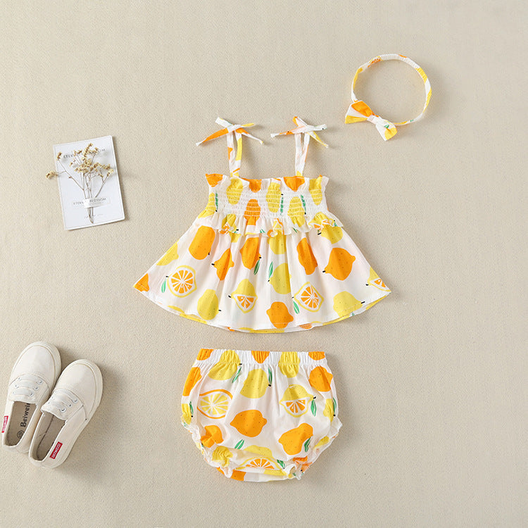 Girl's Lemon Suspender Dress