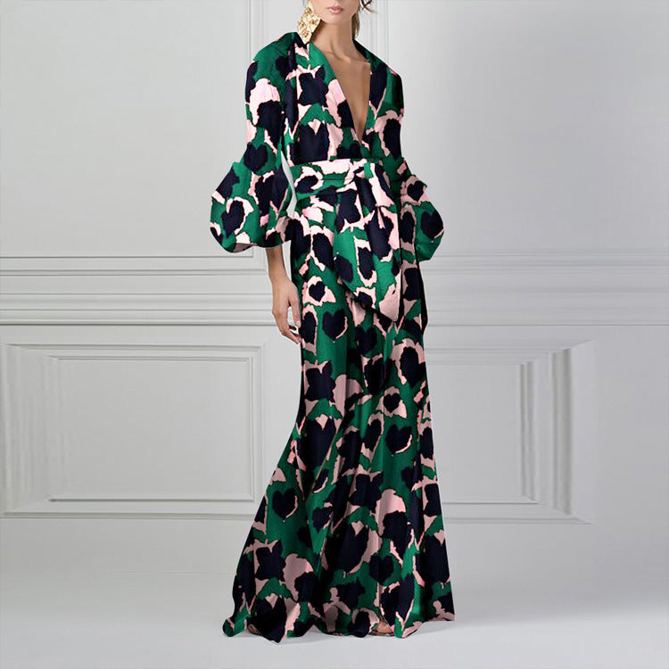 Maxi Printed Evening Dress