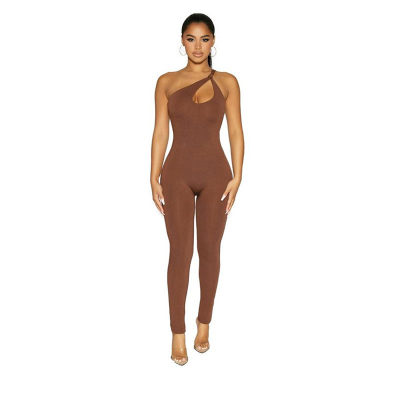 One Shoulder Fitted Jumpsuit