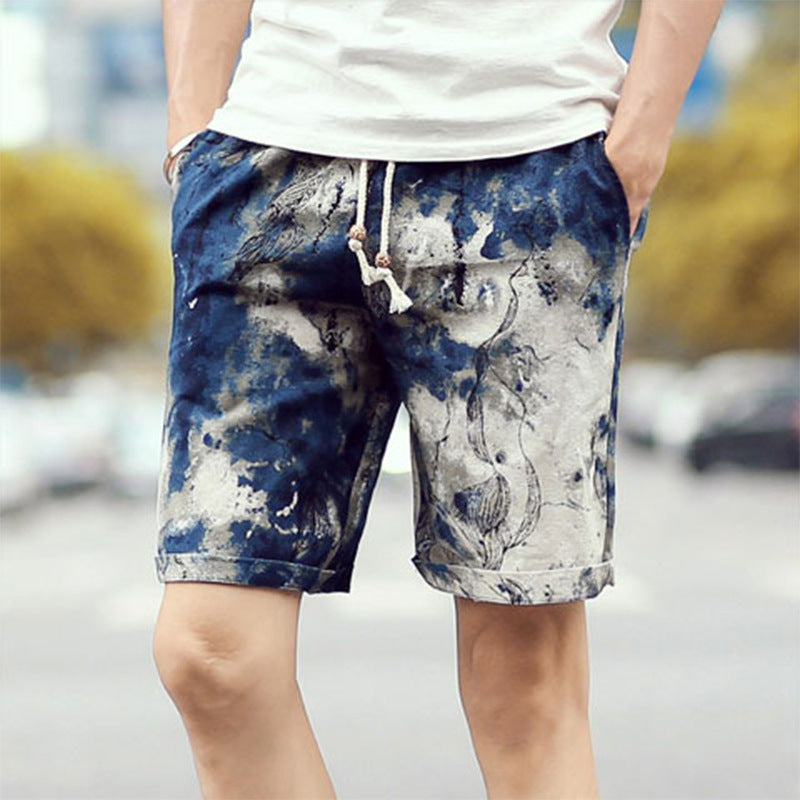 Linen Printed Summer Shorts