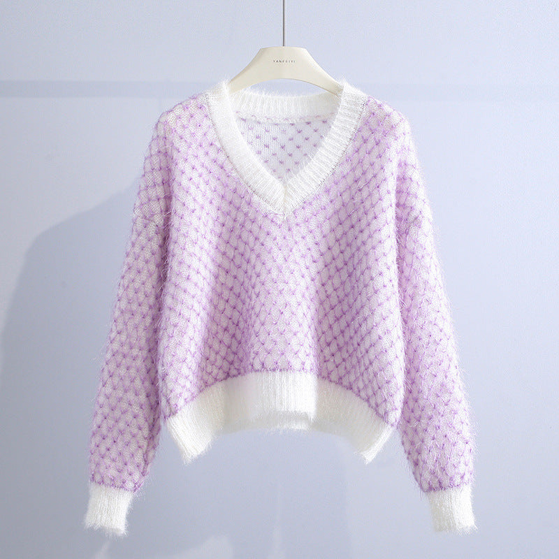 Women's Plaid Knit Sweater