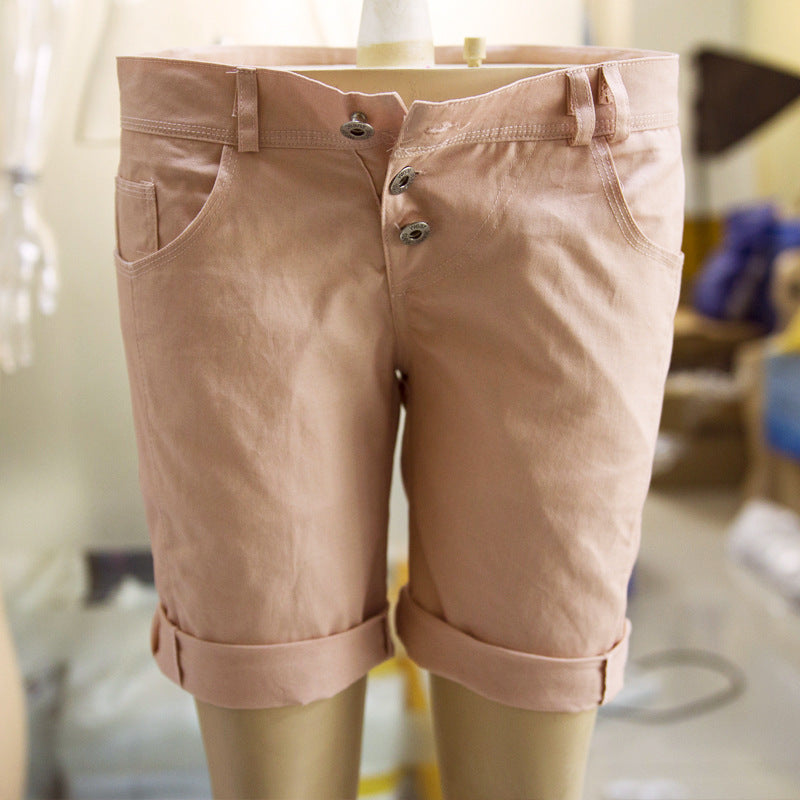 Casual Fitted Cotton Shorts