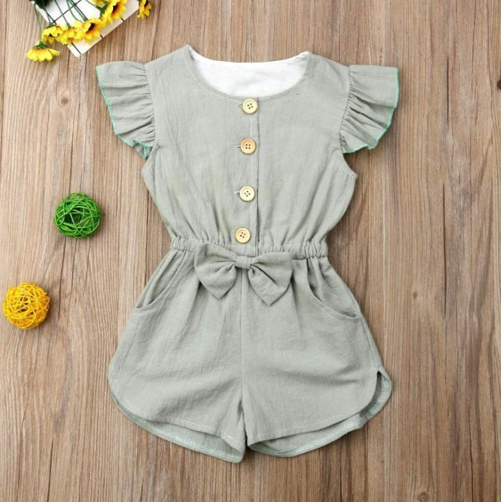 Toddler Girl Ruffled Sleeves Romper