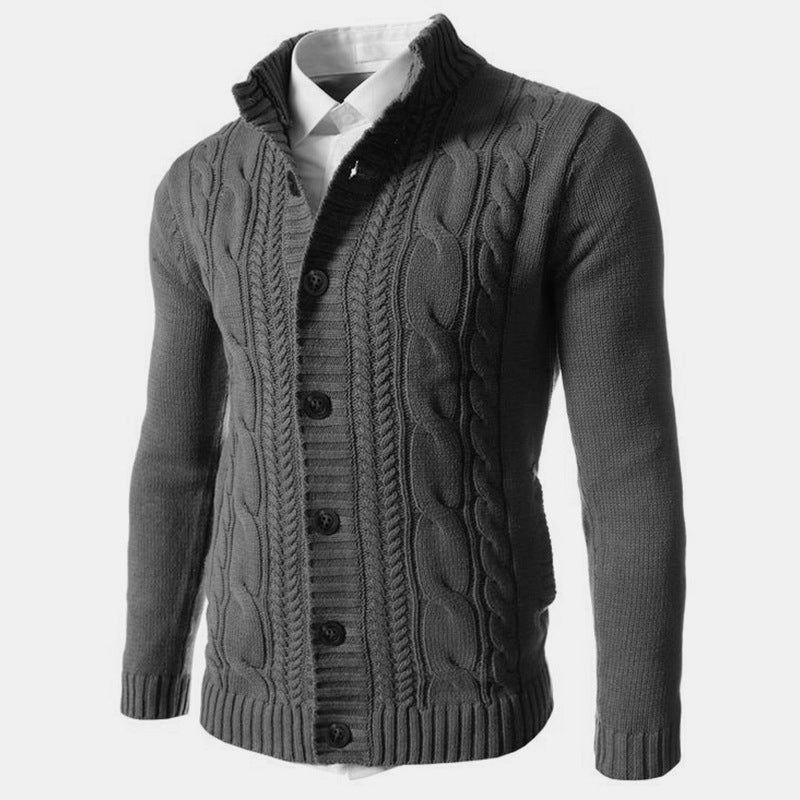 Men's Stand Collar Cardigan