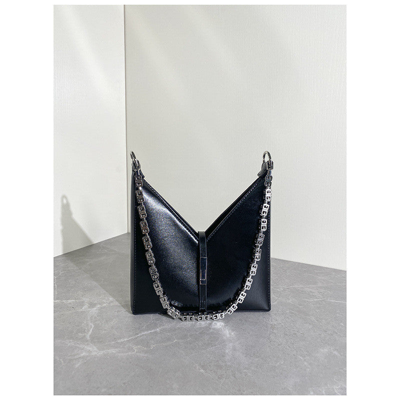Underarm Diagonal Leather Bag