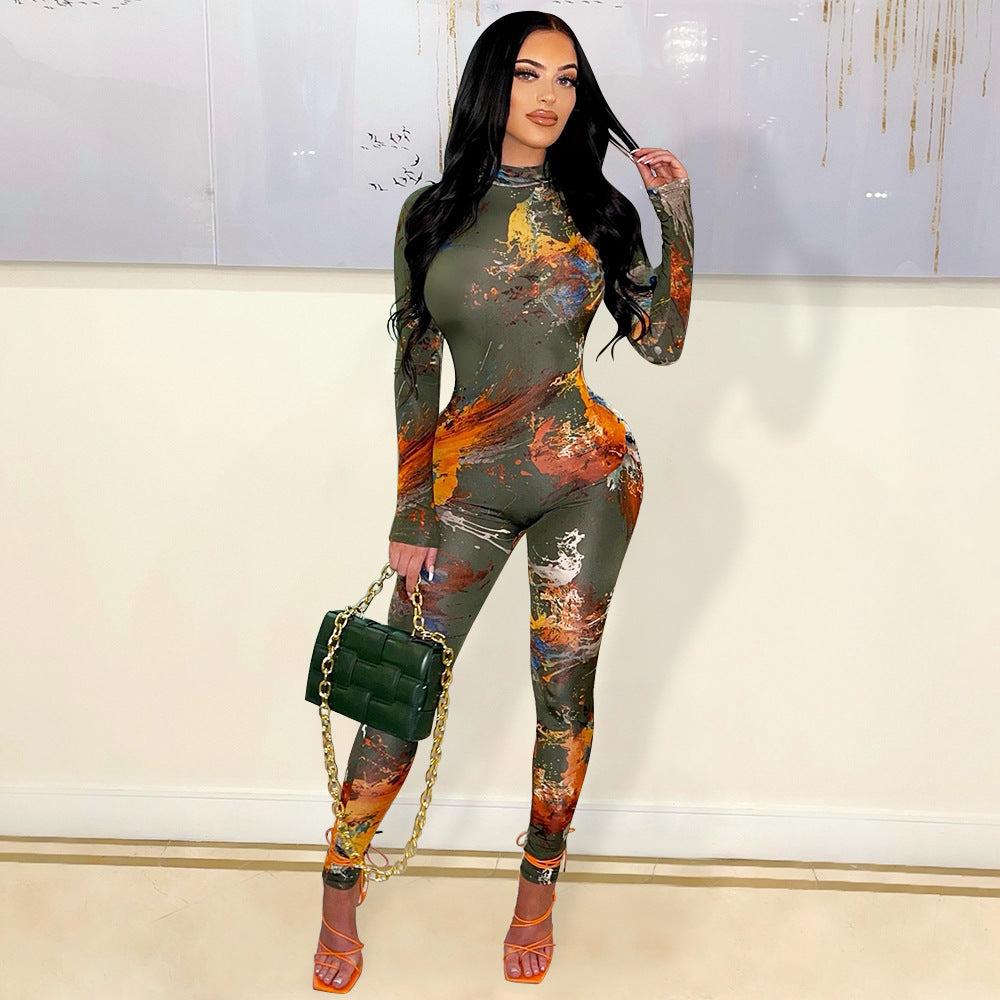 Women's Backless Grunge Jumpsuit