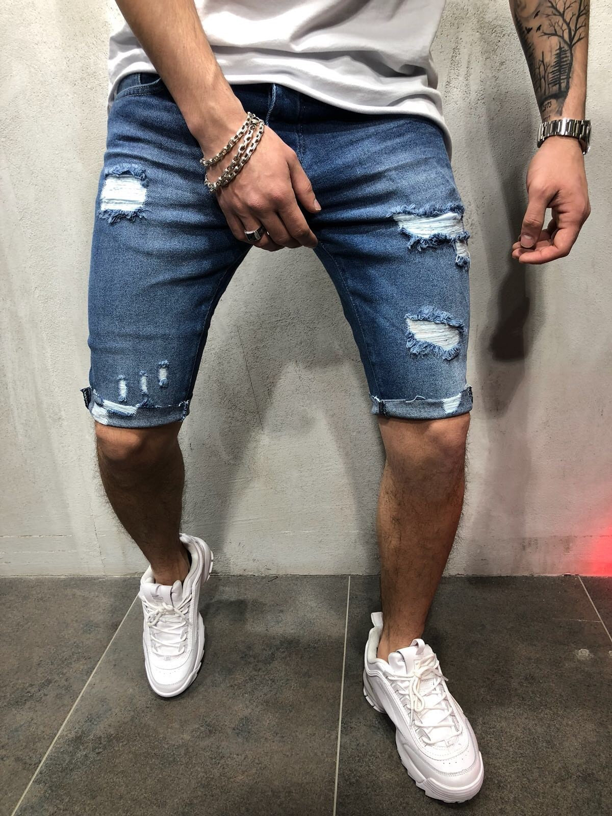 Fitted Denim Shorts