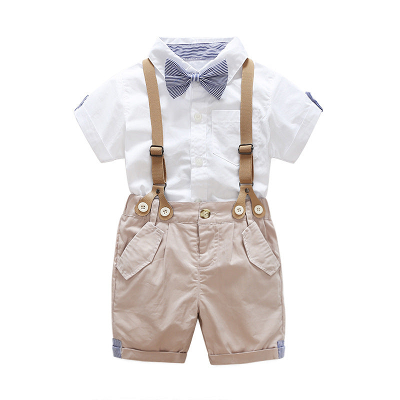 Boys' Fashion Statement Short-sleeved 2 Pcs Suit