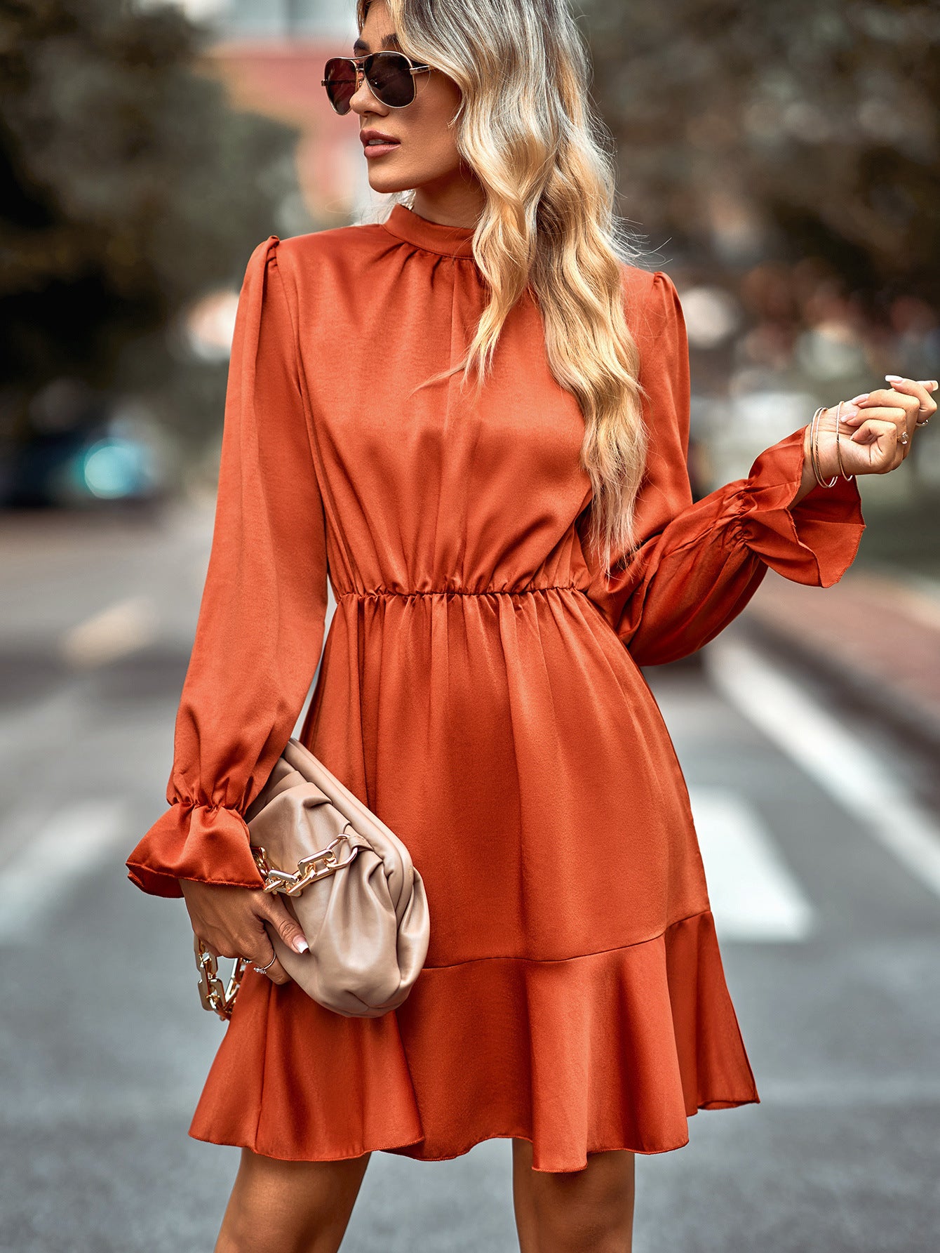 Turtleneck Peephole Dress