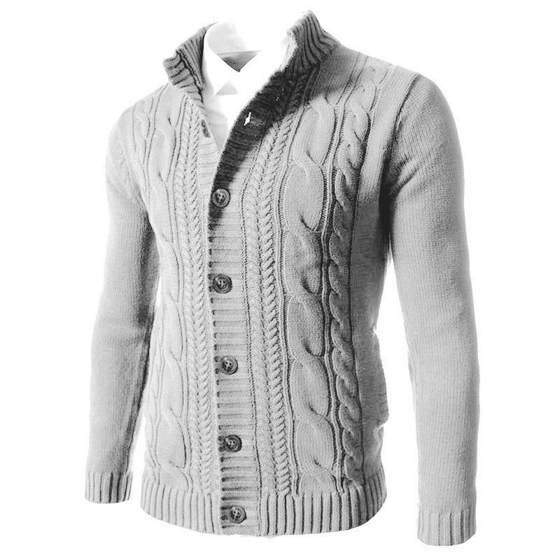 Men's Stand Collar Cardigan