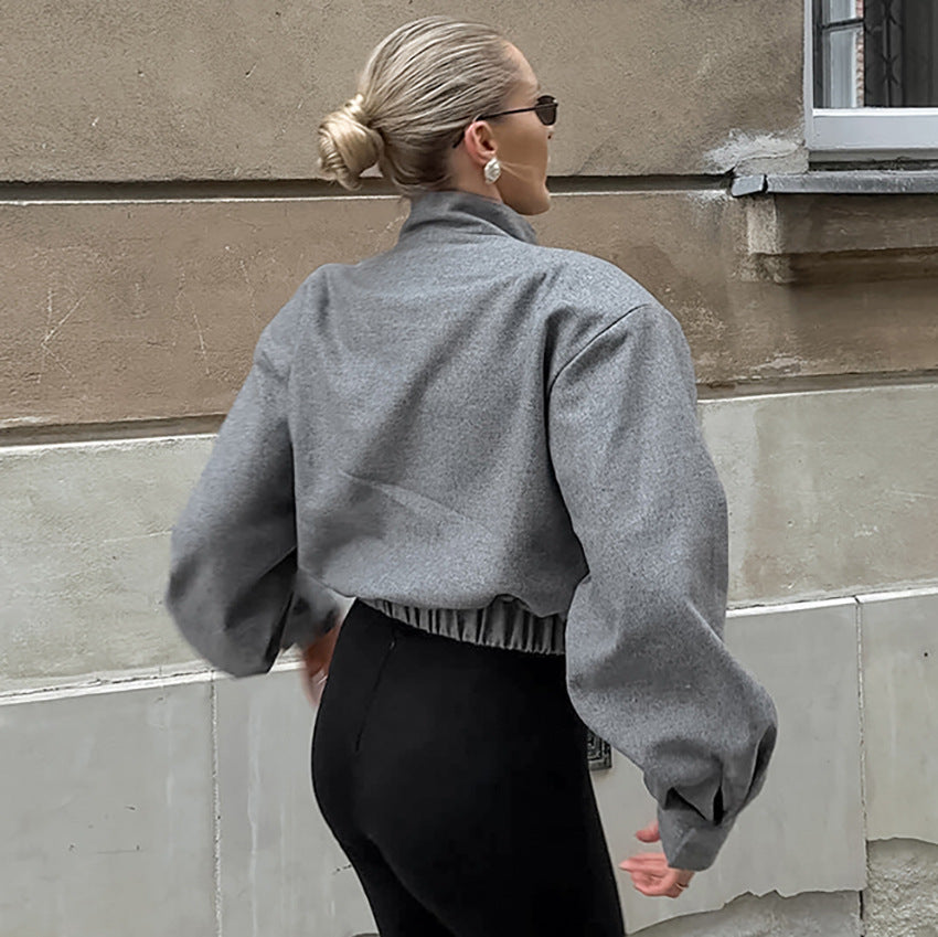 Standing Collar Gray Coat