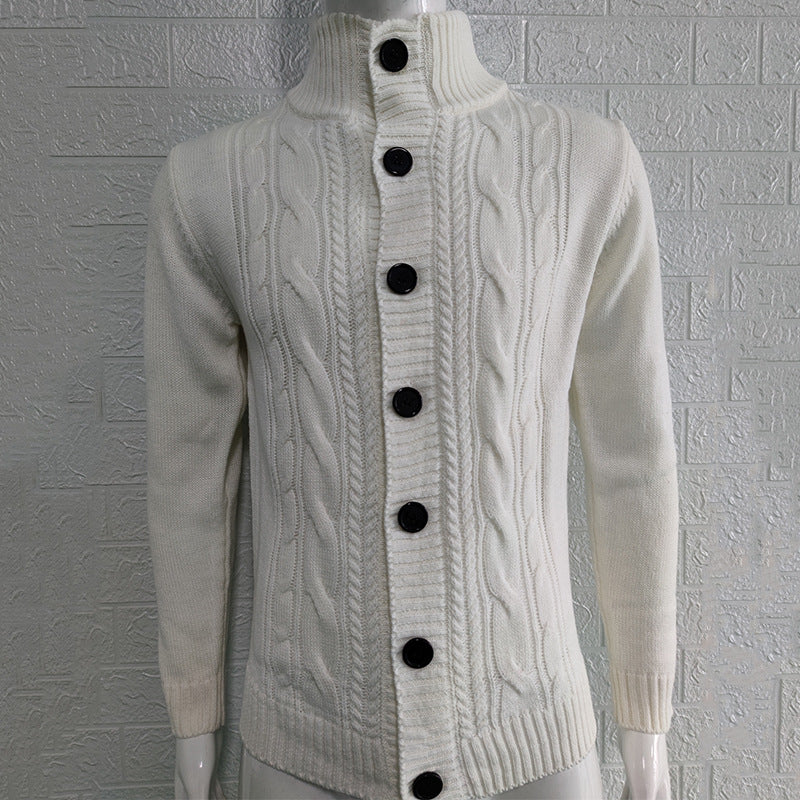 Men's Stand Collar Cardigan