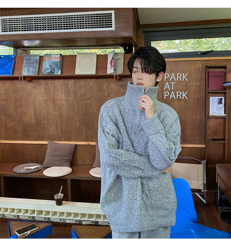 Men's High Collar Sweater