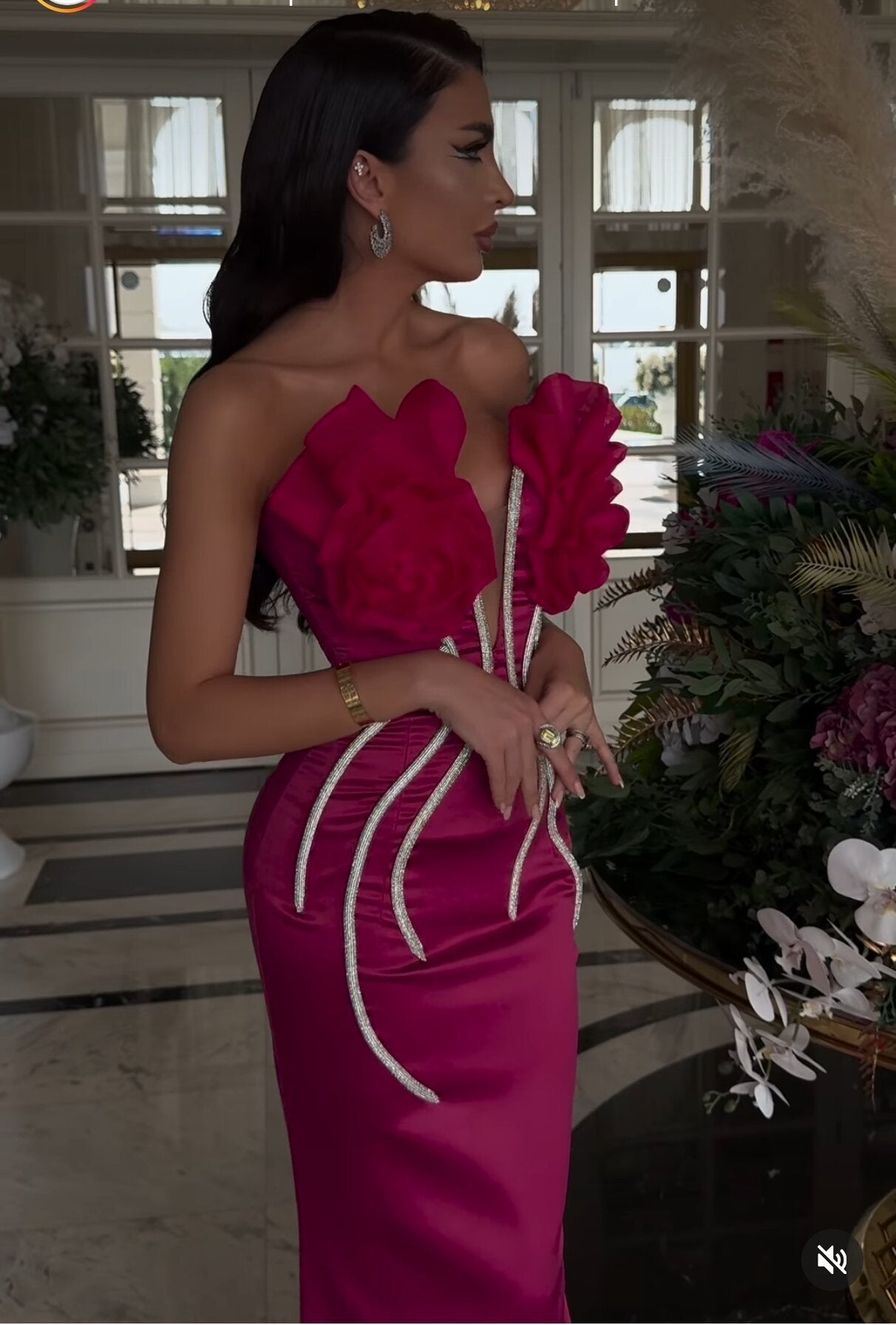 Rhinestone Tube Top Formal Dress