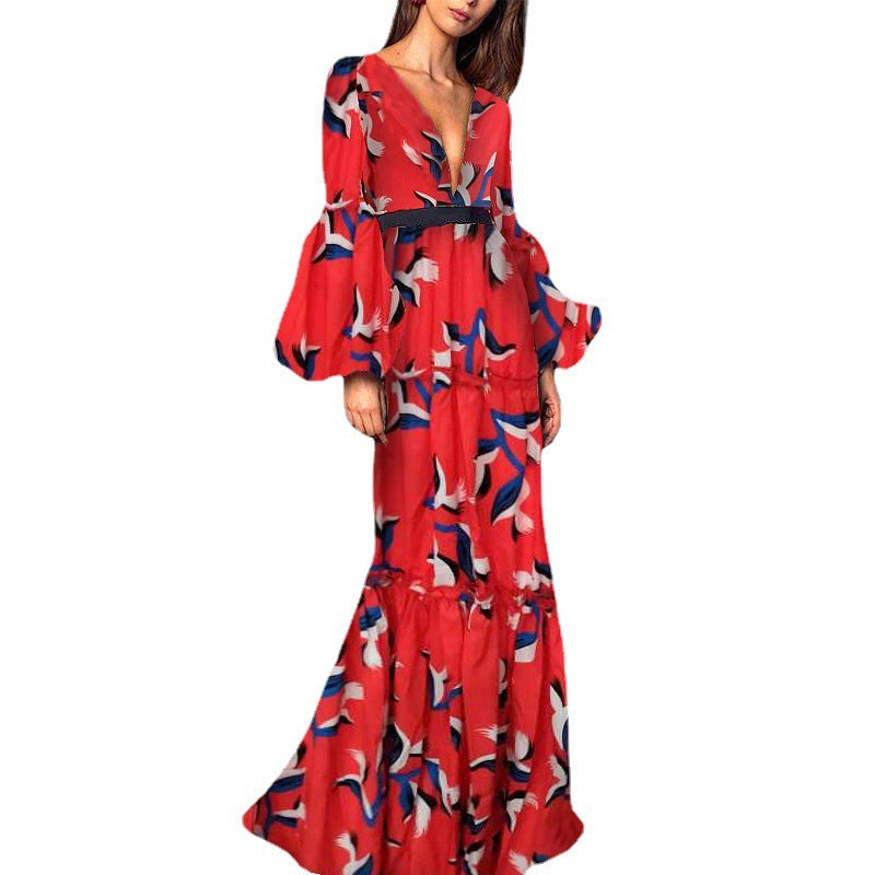 Maxi Printed Evening Dress