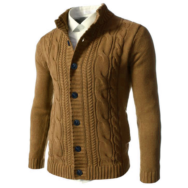 Men's Stand Collar Cardigan