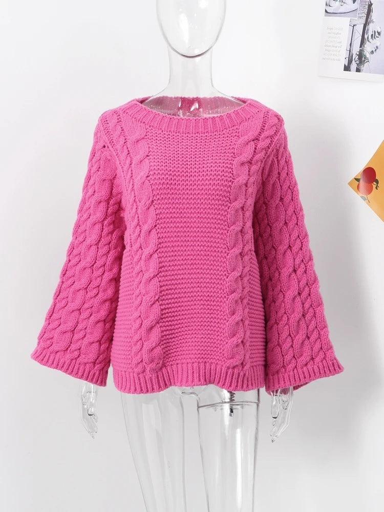 Wide Sleeves Knitted Sweater