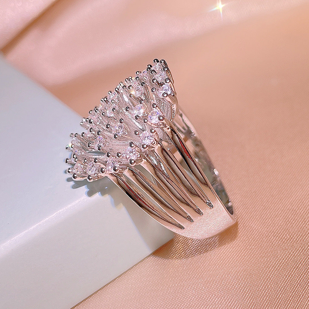 Luxury Zircon Snowflake Ring