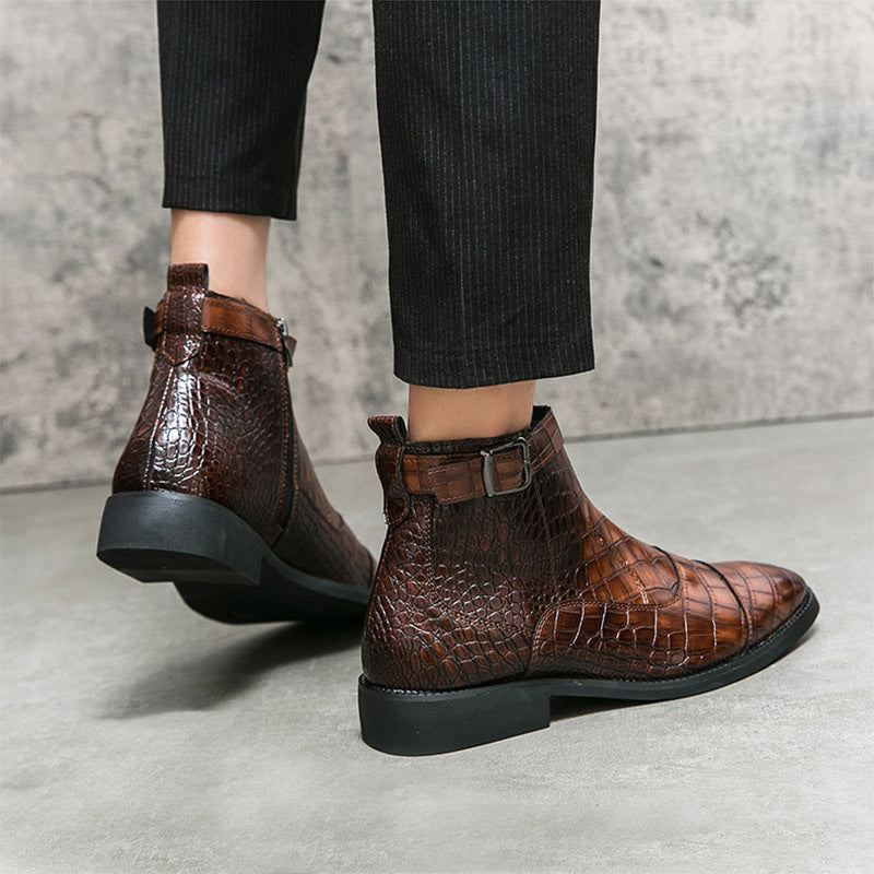 Men's Crocodile Ankle Boots