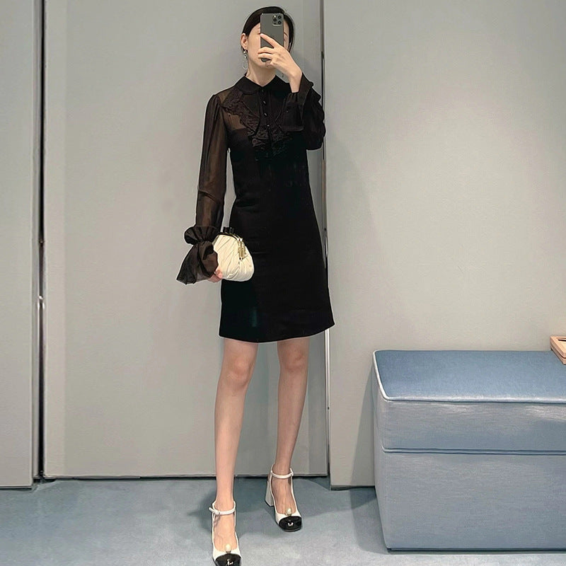Classic Flared Ruffle Neck Dress | Ajanka Inc.