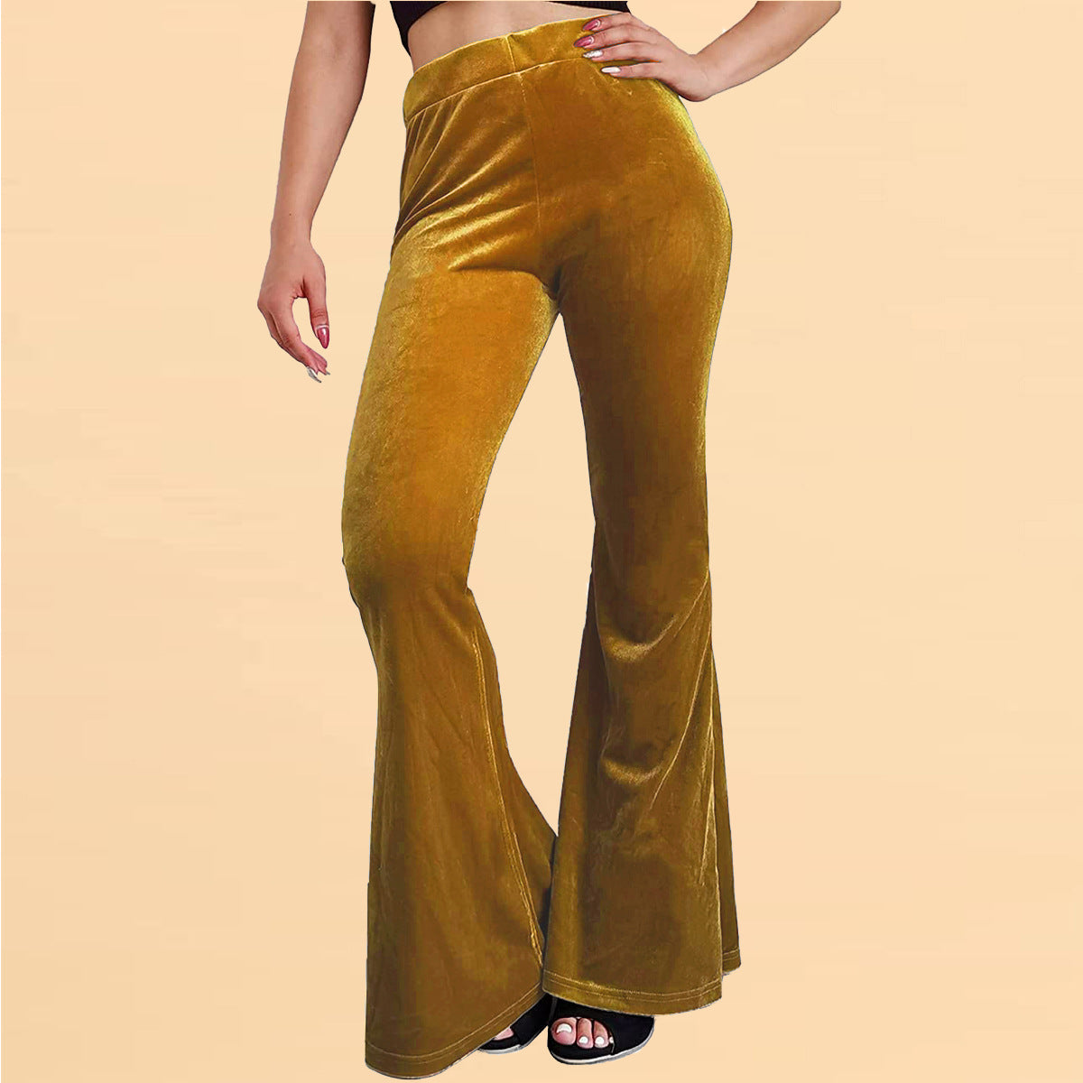 Velvet Bell-bottom Pants