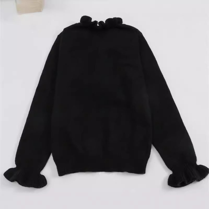 V-neck Ruffled Sweater