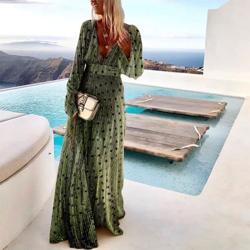 Green Gradient Swing Dress