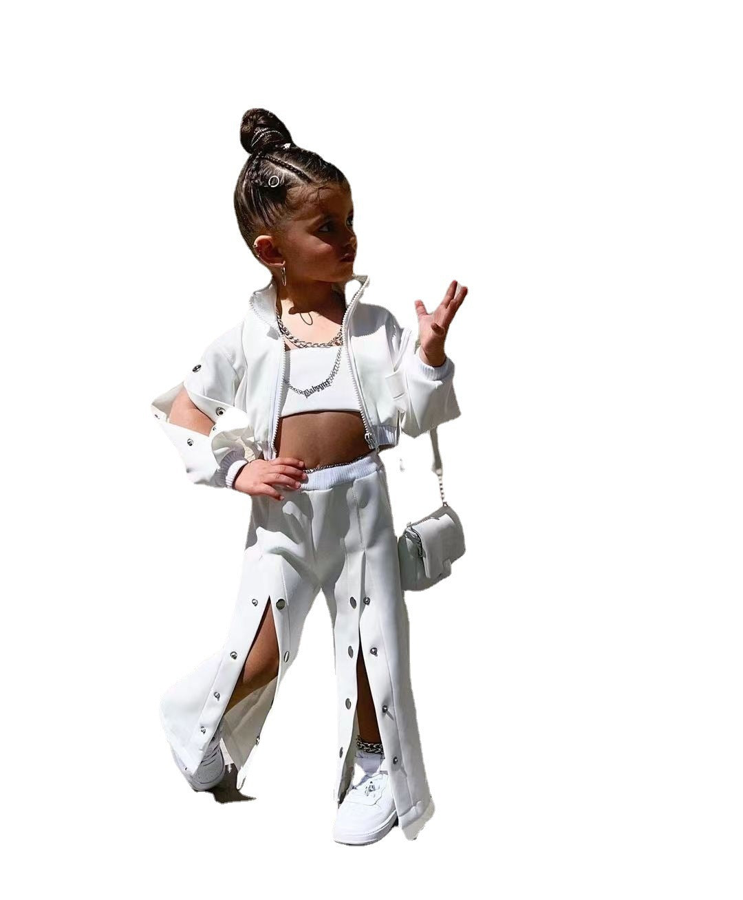 Girls Wide-leg Pants Suits