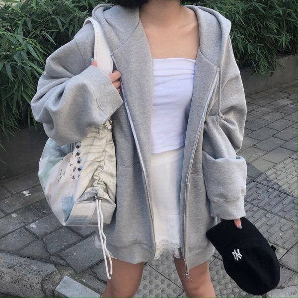 Velvet Sport Couple Loose Top Hoodie For Women