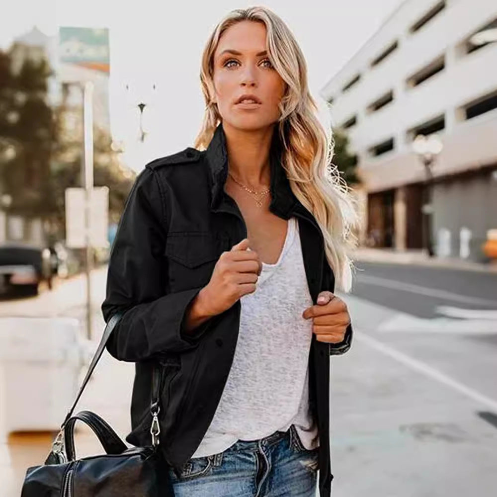 Women's Casual Loose Zip Jacket