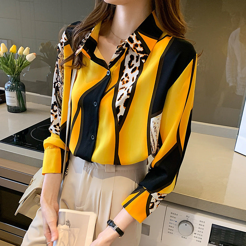 Leopard Print Chiffon Top