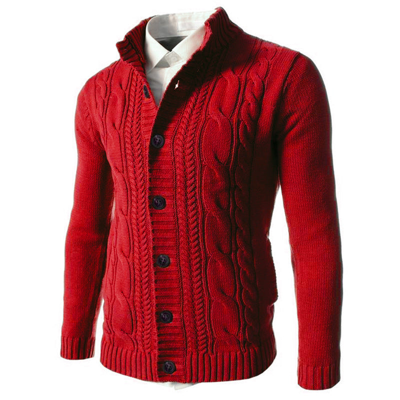 Men's Stand Collar Cardigan