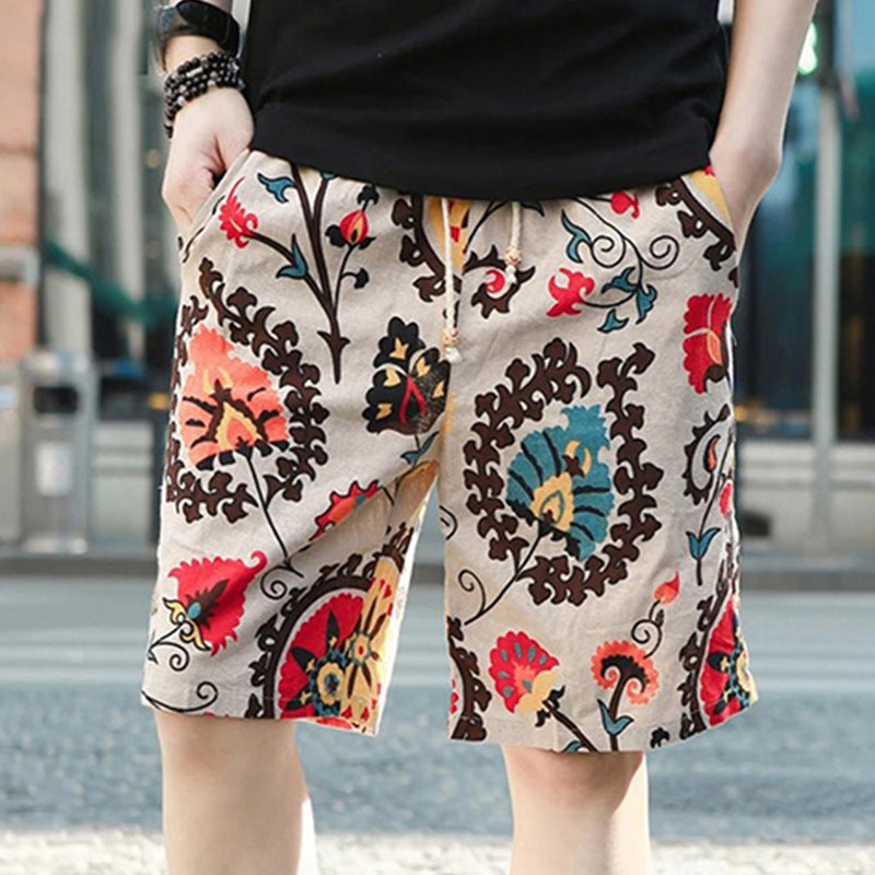 Linen Printed Summer Shorts