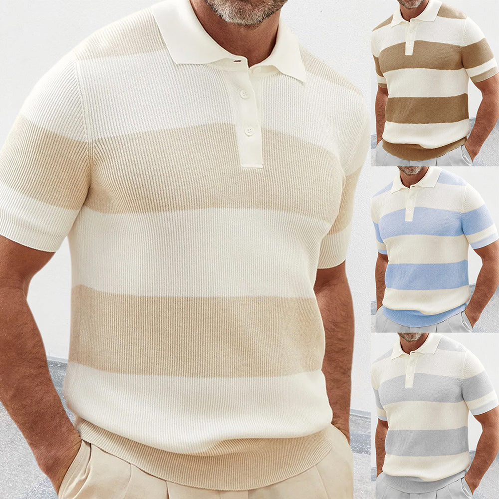 Men's Lapel Light Sweater