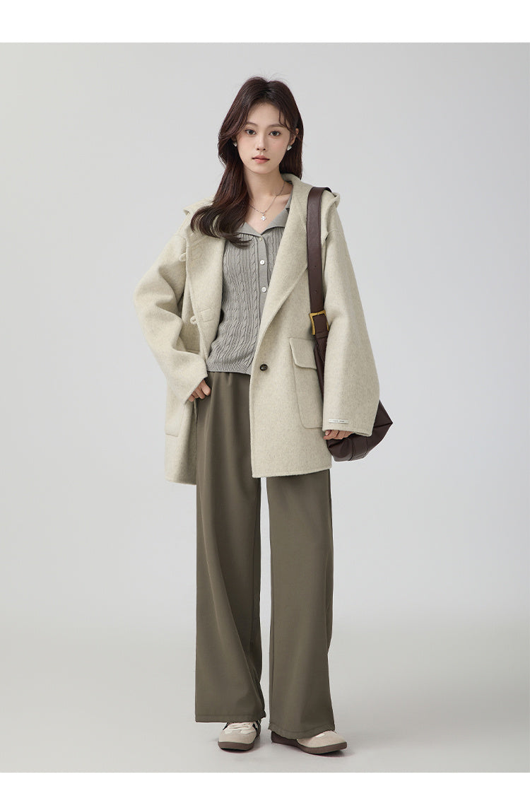 women's Hooded Wool Coat