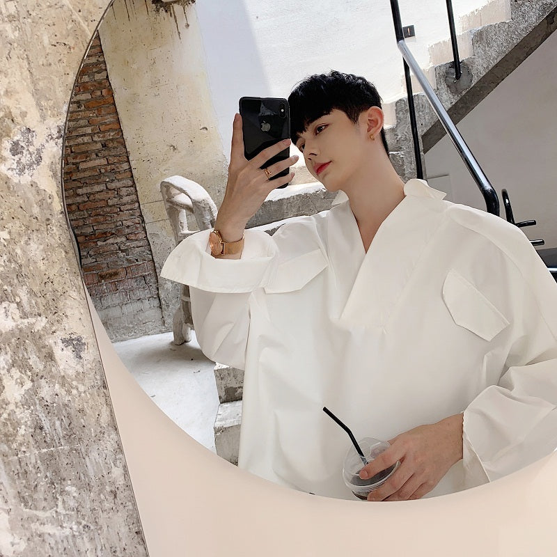 Men's Loose Fitting White Shirt