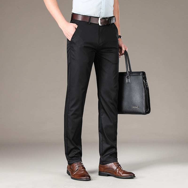 Men's Stretch Silk Straight Slacks