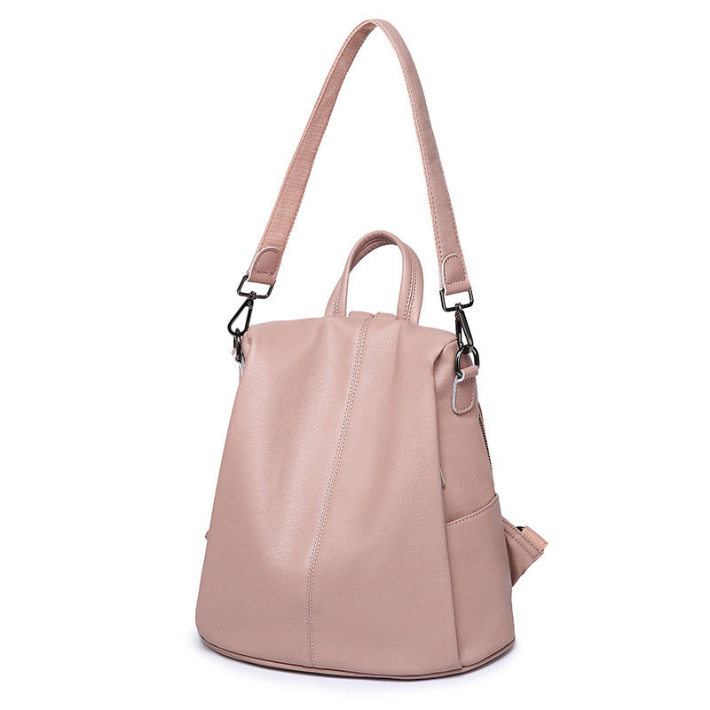 Large Capacity Soft Leather Backpack