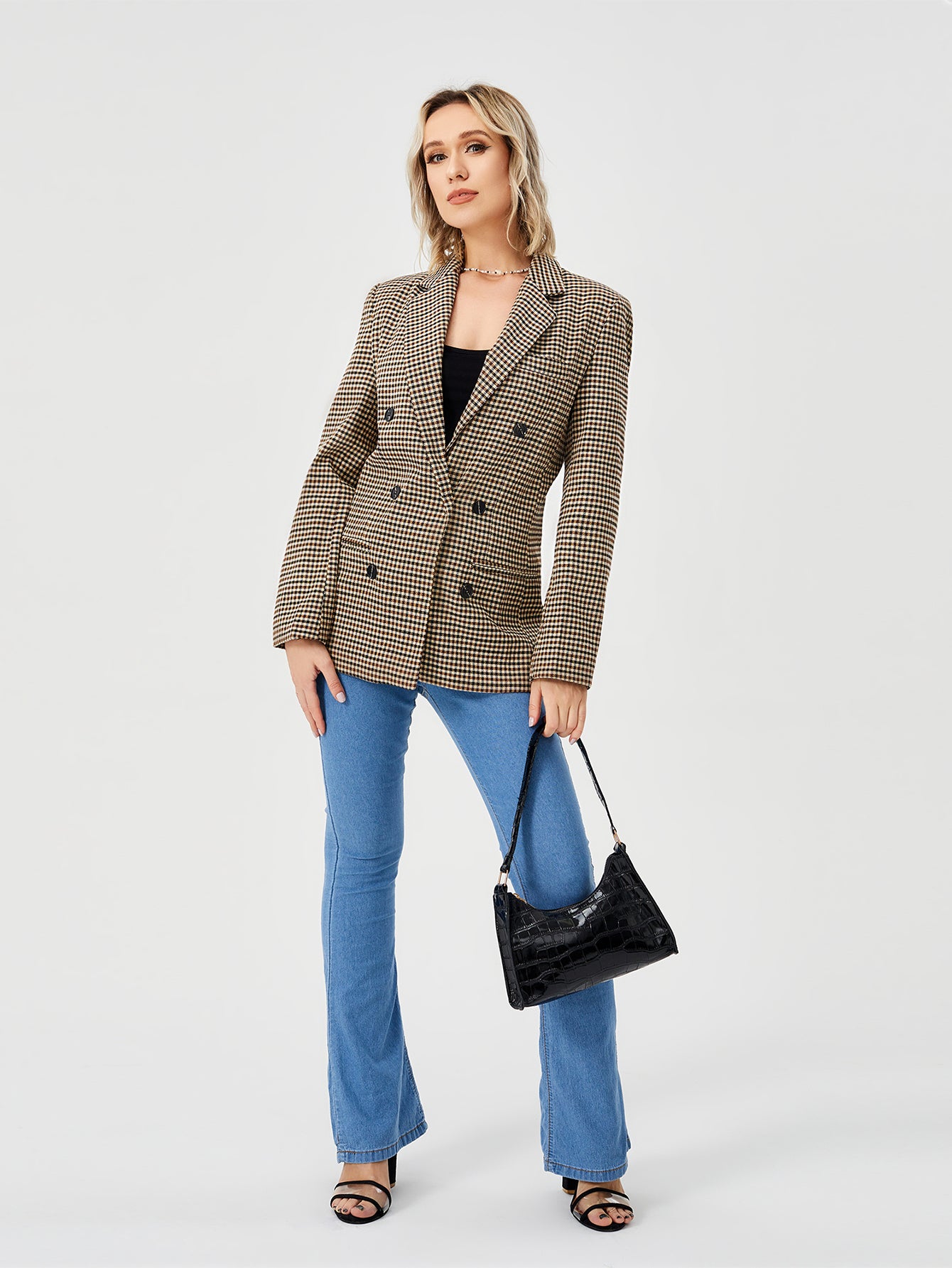 Womens Plaid Blazer