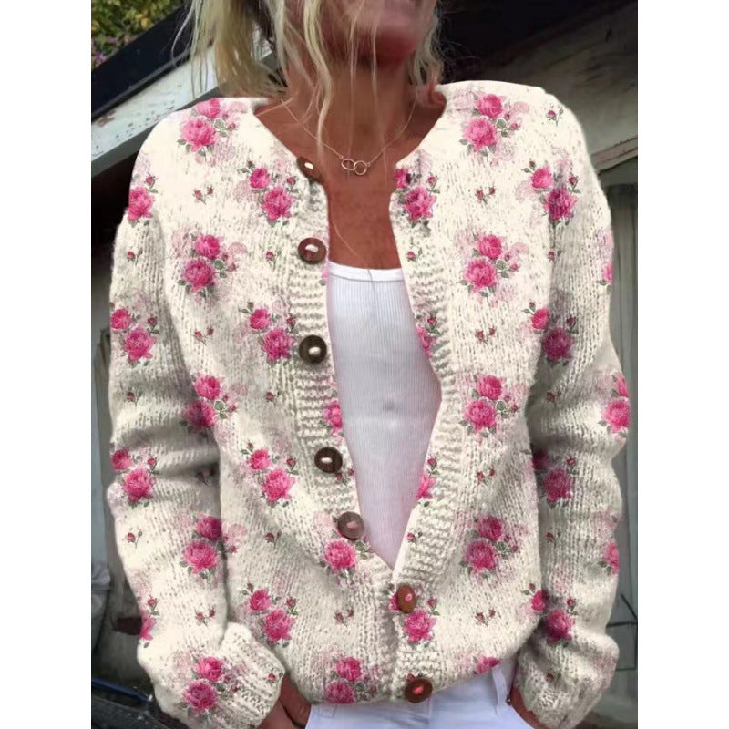 New 3D Printed Knitted Cardigan For Women