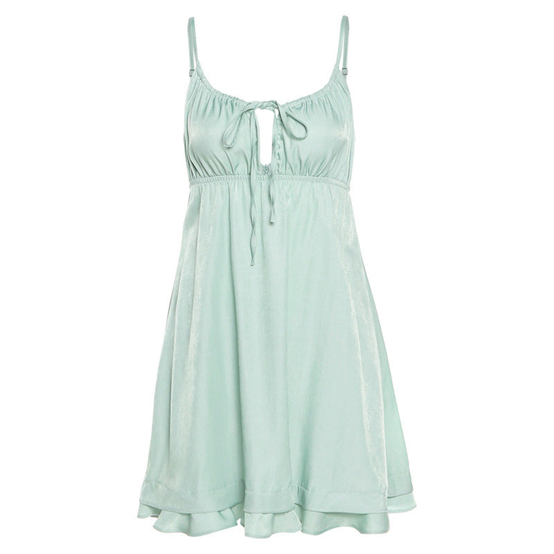 Lotus Leaf Suspender Dress