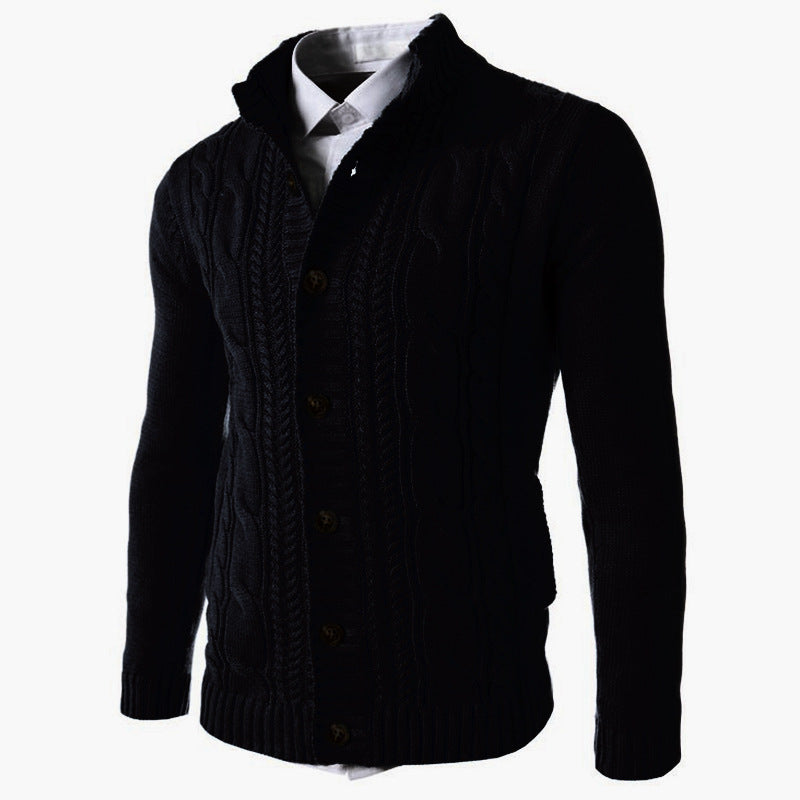 Men's Stand Collar Cardigan