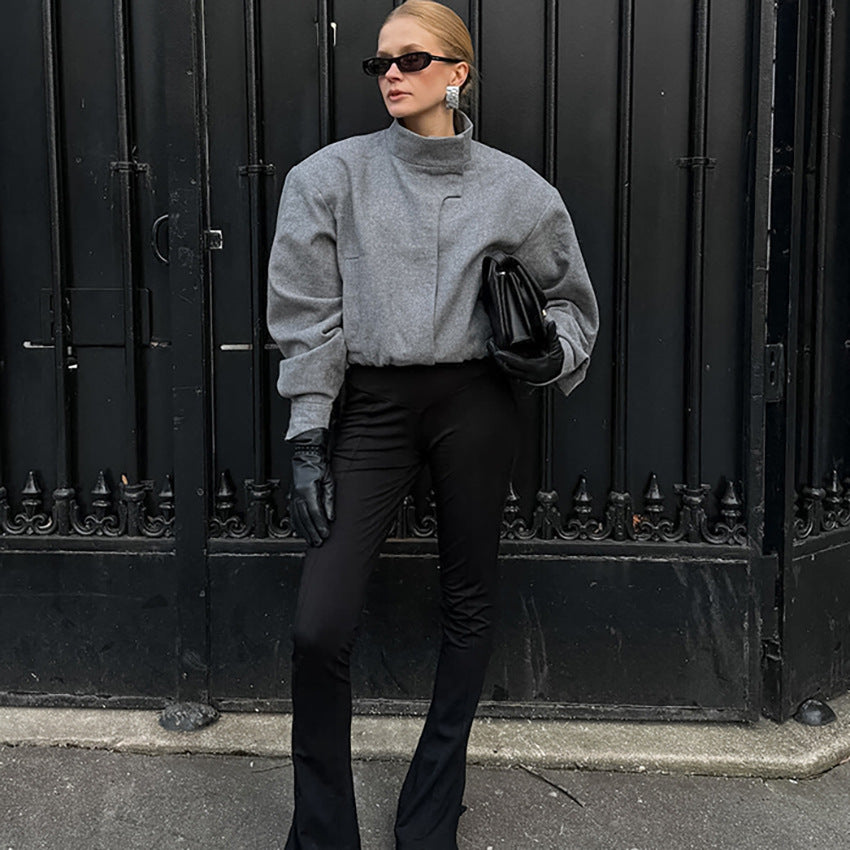 Standing Collar Gray Coat